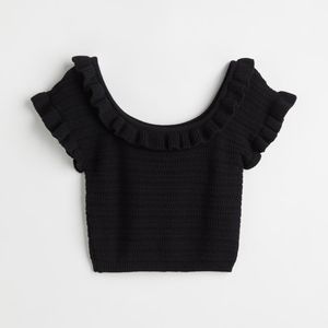  Ruffle-trimmed Crop Top